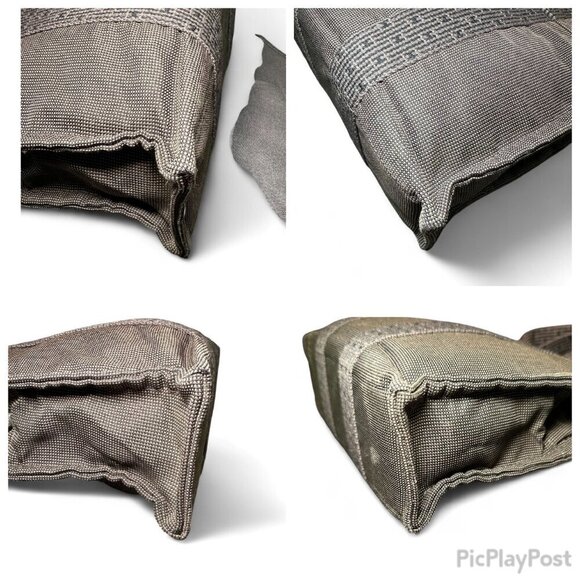 HERMES Canvas Herline PM Tote Grey - w Silver Lock (no key) - Picture 10 of 15